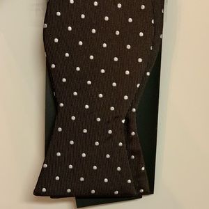 Chocolate with White Polka Dot Self-Tie Bow Tie